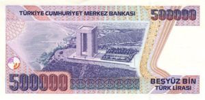 Turkey, 500,000 Lira, P208 Sign.2