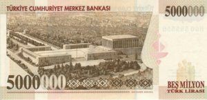 Turkey, 5,000,000 Lira, P210