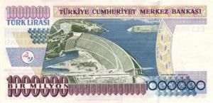 Turkey, 1,000,000 Lira, P209 Sign.1