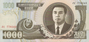 Korea, North, 1,000 Won, P45b, DPRK B28a