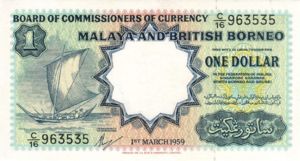 Malaya and British Borneo, 1 Dollar, P8A