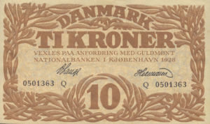 Denmark, 10 Krone, P21ab