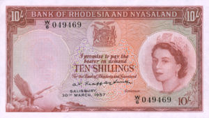 Rhodesia and Nyasaland, 10 Shilling, P20a v7