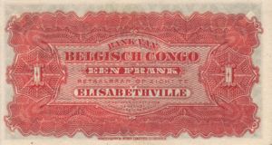 Belgian Congo, 1 Franc, P3