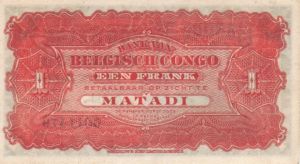 Belgian Congo, 1 Franc, P3B