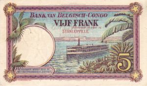 Belgian Congo, 5 Franc, P8d