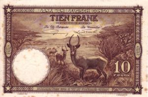 Belgian Congo, 10 Franc, P9