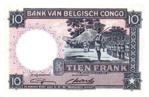 Belgian Congo, 10 Franc, P14E