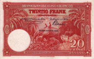 Belgian Congo, 20 Franc, P15B