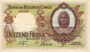 Belgian Congo, 1,000 Franc, P19b