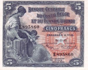 Belgian Congo, 5 Franc, P21