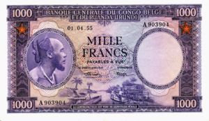 Belgian Congo, 1,000 Franc, P29b