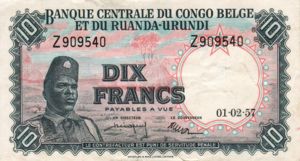 Belgian Congo, 10 Franc, P30b