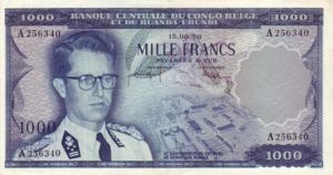 Belgian Congo, 1,000 Franc, P35