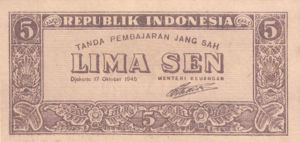 Indonesia, 5 Sen, P14