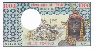 Chad, 1,000 Franc, P3b