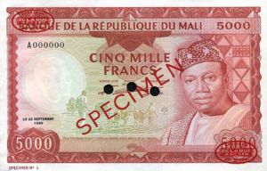 Mali, 5,000 Franc, P10s