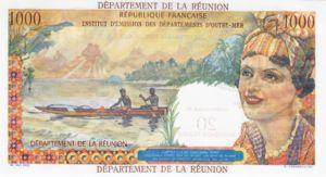 Reunion, 20 New Franc, P55b