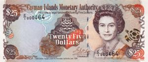 Cayman Islands, 25 Dollar, P24