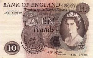 Great Britain, 10 Pound, P376b