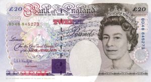 Great Britain, 20 Pound, P387a