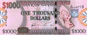 Guyana, 1,000 Dollar, P37a Sign.13