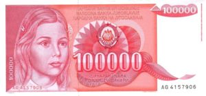 Yugoslavia, 100,000 Dinar, P97