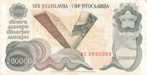 Yugoslavia, 2,000,000 Dinar, P100a