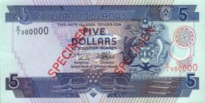 Solomon Islands, 5 Dollar, P19s