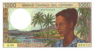 Comoros, 1,000 Franc, P11b