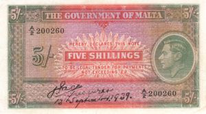 Malta, 5 Shilling, P12