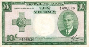 Malta, 10 Shilling, P21