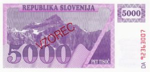 Slovenia, 5,000 Tolarjev, P10s
