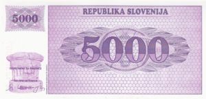 Slovenia, 5,000 Tolarjev, P10s