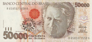 Brazil, 50 Cruzeiro Real, P237, BCB B59a