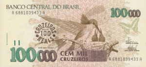Brazil, 100 Cruzeiro Real, P238, BCB B60a