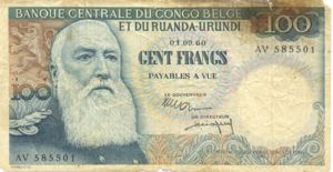 Belgian Congo, 100 Franc, P33c