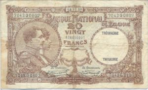 Belgium, 20 Franc, P98b