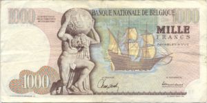 Belgium, 1,000 Franc, P136a