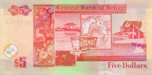 Belize, 5 Dollar, P67b