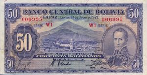 Bolivia, 50 Boliviano, P132 W1