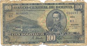Bolivia, 100 Boliviano, P133 E1