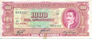 Bolivia, 1,000 Boliviano, P149 C1