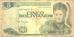 Bolivia, 5 Boliviano, P203c