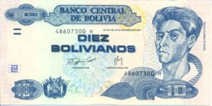 Bolivia, 10 Boliviano, P233