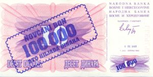 Bosnia and Herzegovina, 100,000 Dinar, P34a