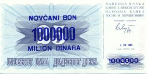 Bosnia and Herzegovina, 1,000,000 Dinar, P35a