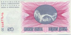 Bosnia and Herzegovina, 50,000 Dinar, P55c