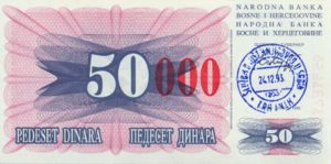 Bosnia and Herzegovina, 50,000 Dinar, P55d