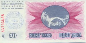 Bosnia and Herzegovina, 50,000 Dinar, P55d